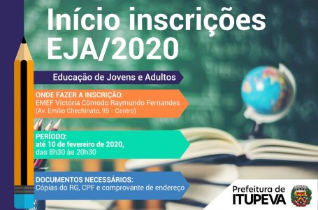 Atenção: inscrições abertas para o curso de Educação de Jovens e Adultos em Itupeva