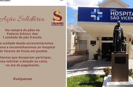 Padaria faz doação com ajuda de clientes de mais de 2 mil pães ao Hospital São Vicente em Jundiaí