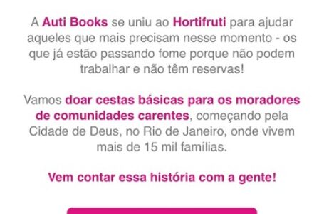 Auti Books e Hortifruti unem forças para ajudar comunidades carentes